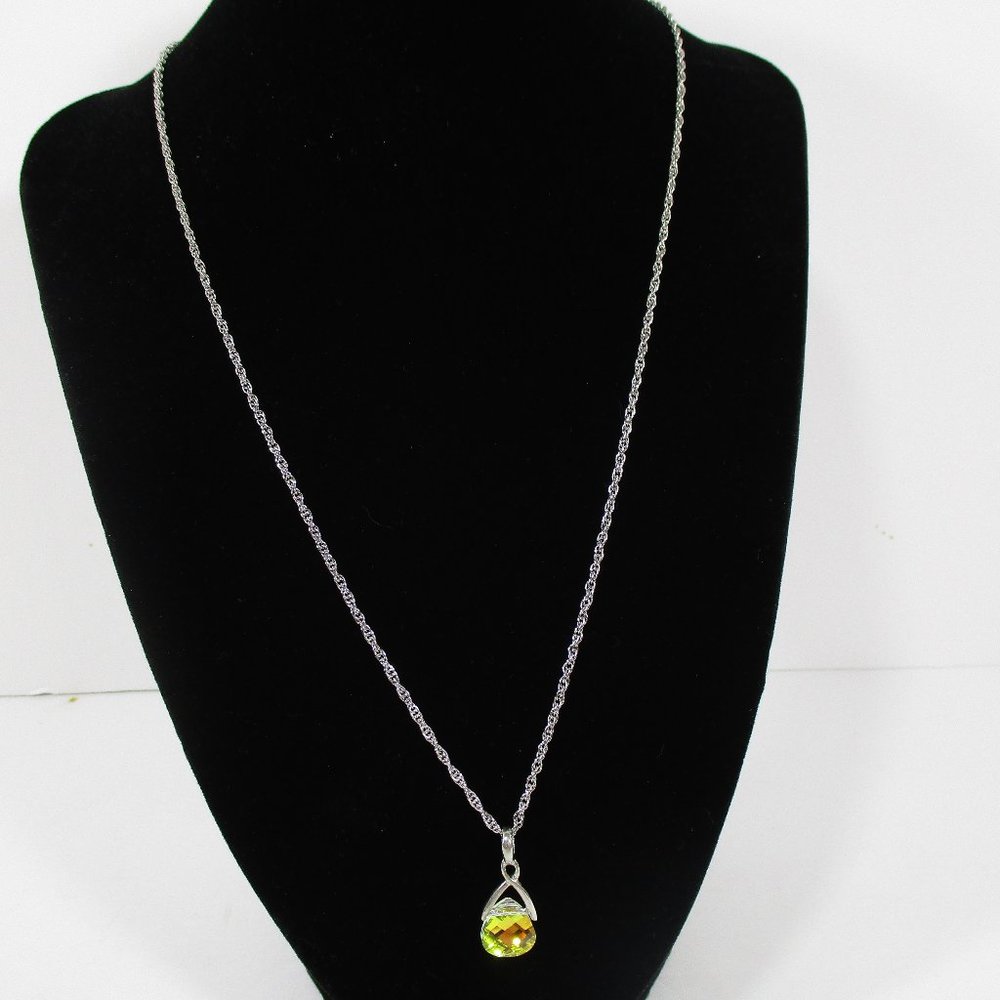 Crystal AB Briolette Drop Necklace NWOT